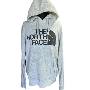 The North Face Gray Logo Hoodie Pullover Sweatshirt Size Small